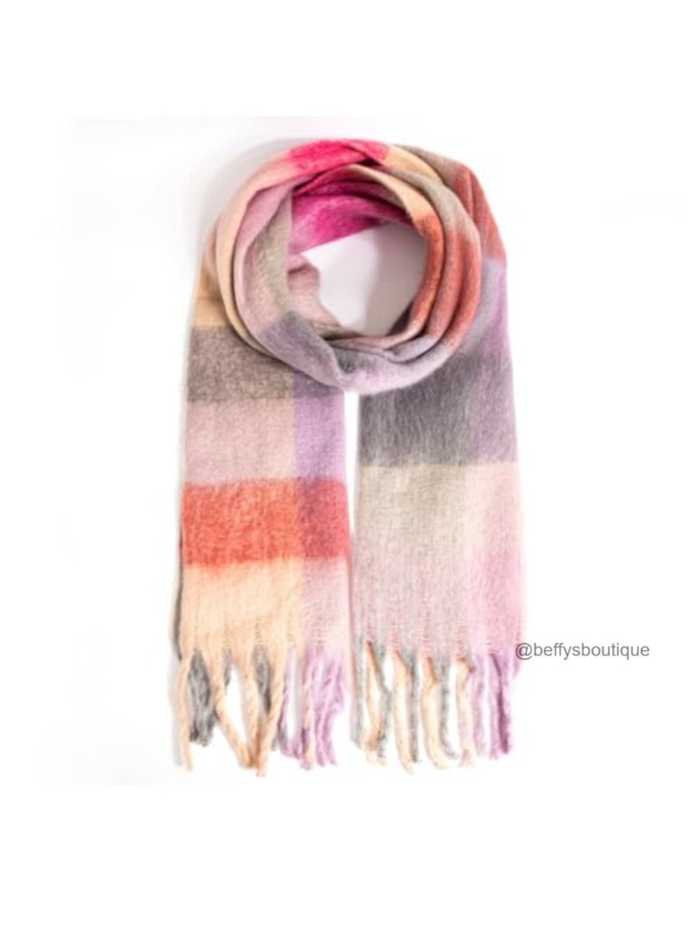 Oversized Chunky Knit Winter Scarf Warm Blanket Wrap with Tassel